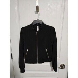 Mural Smooth Black Bomber Jacket Nordstrom Womens XS